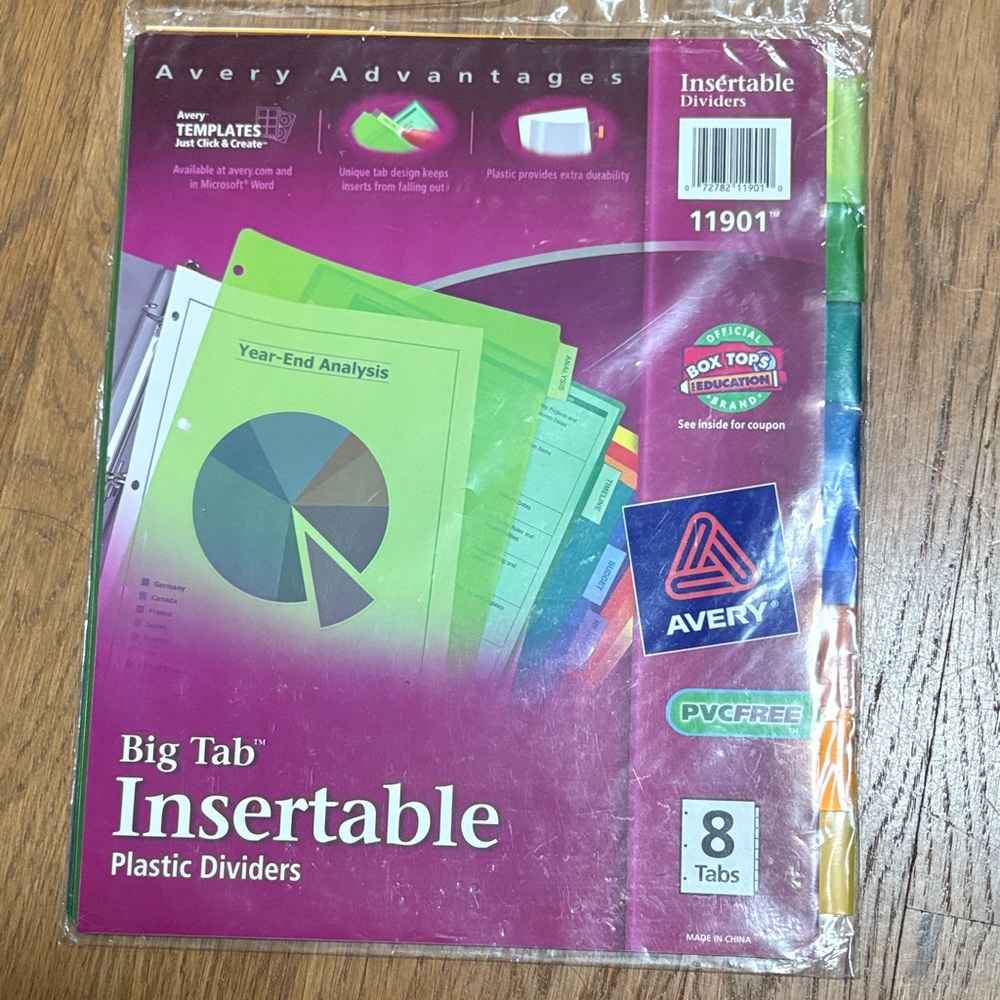 Avery Insertable Plastic Dividers with Multicolor Tabs